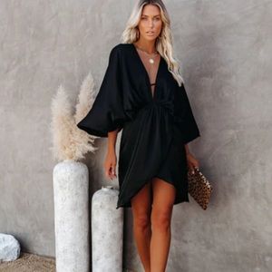 Black satin dress size small, NWT